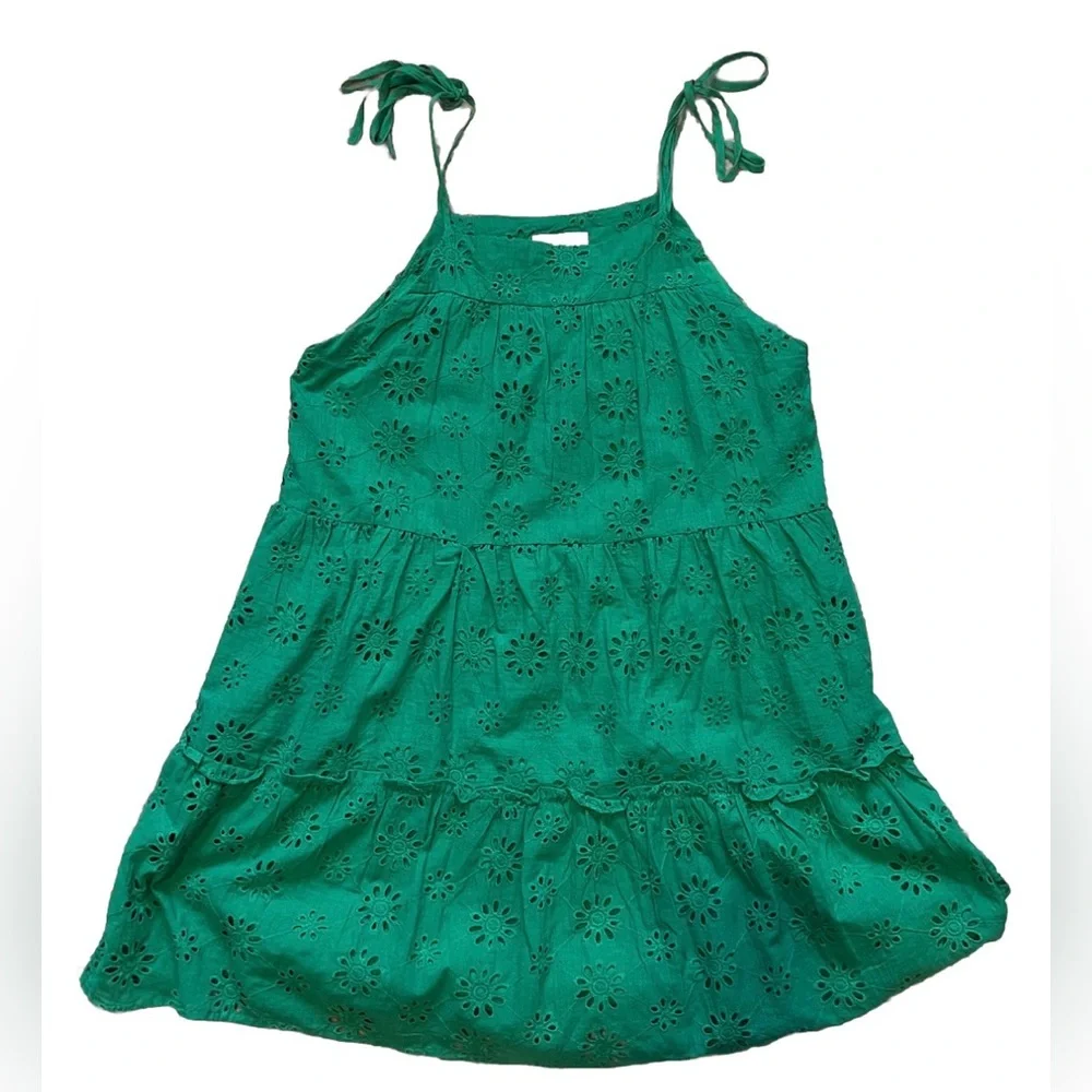 Altar'd State 100% Cotton Green Ruffled Tiered Sundress Like New! M - Picture 7 of 9